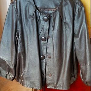 Genuine leather brown jacket